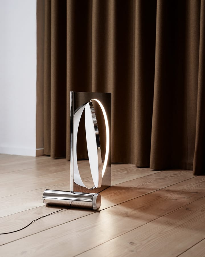 Moonsetter vloerlamp, Hoogglans verchroomd-wit Louis Poulsen