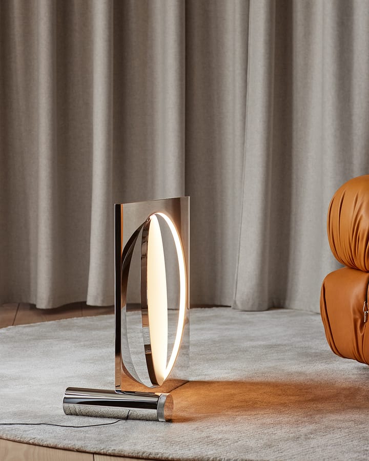 Moonsetter vloerlamp, Hoogglans verchroomd-wit Louis Poulsen