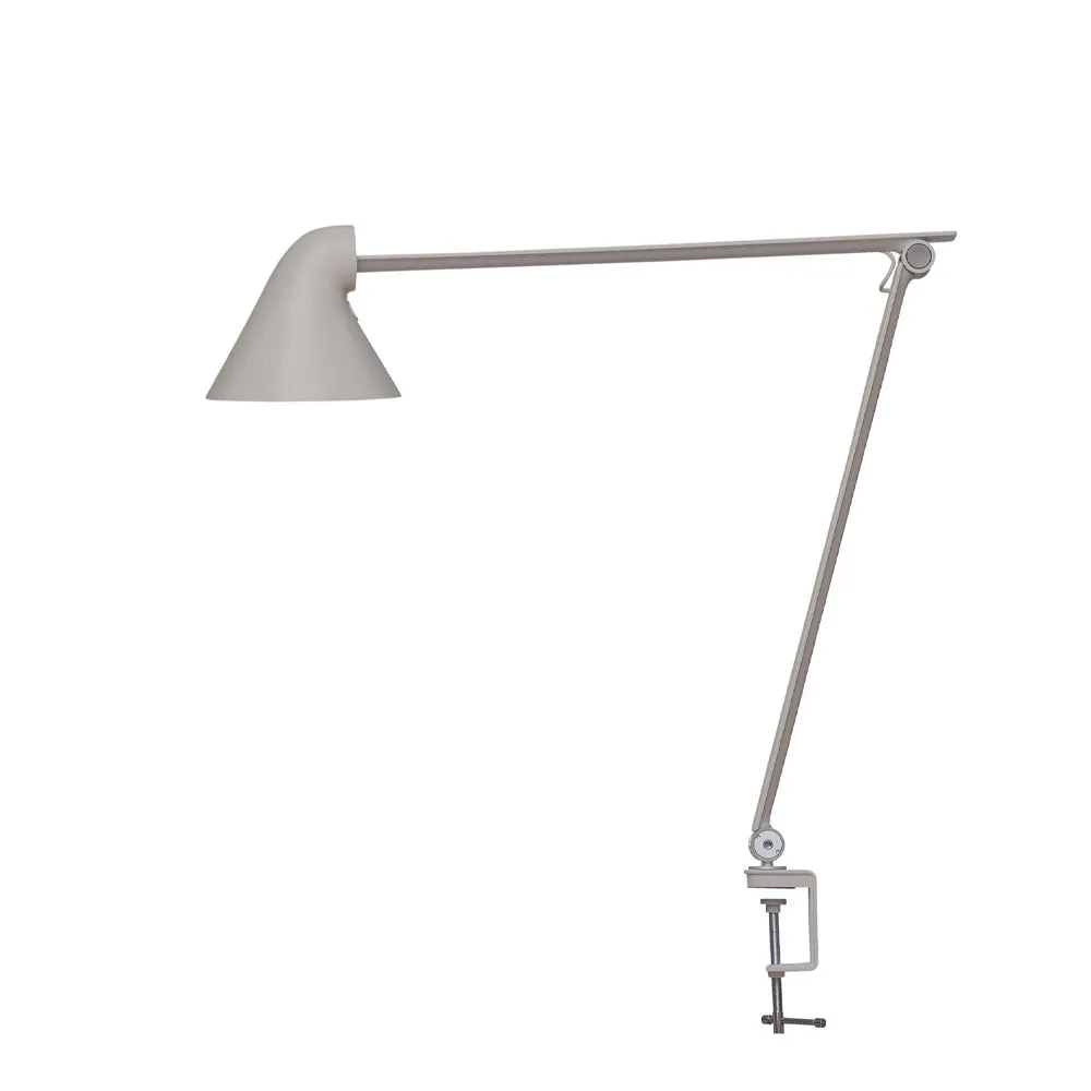 NJP bureaulamp, Lichtgrijs, clip, 3000k Louis Poulsen