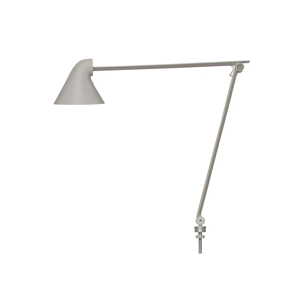 NJP bureaulamp, Lichtgrijs, pin, 3000k Louis Poulsen