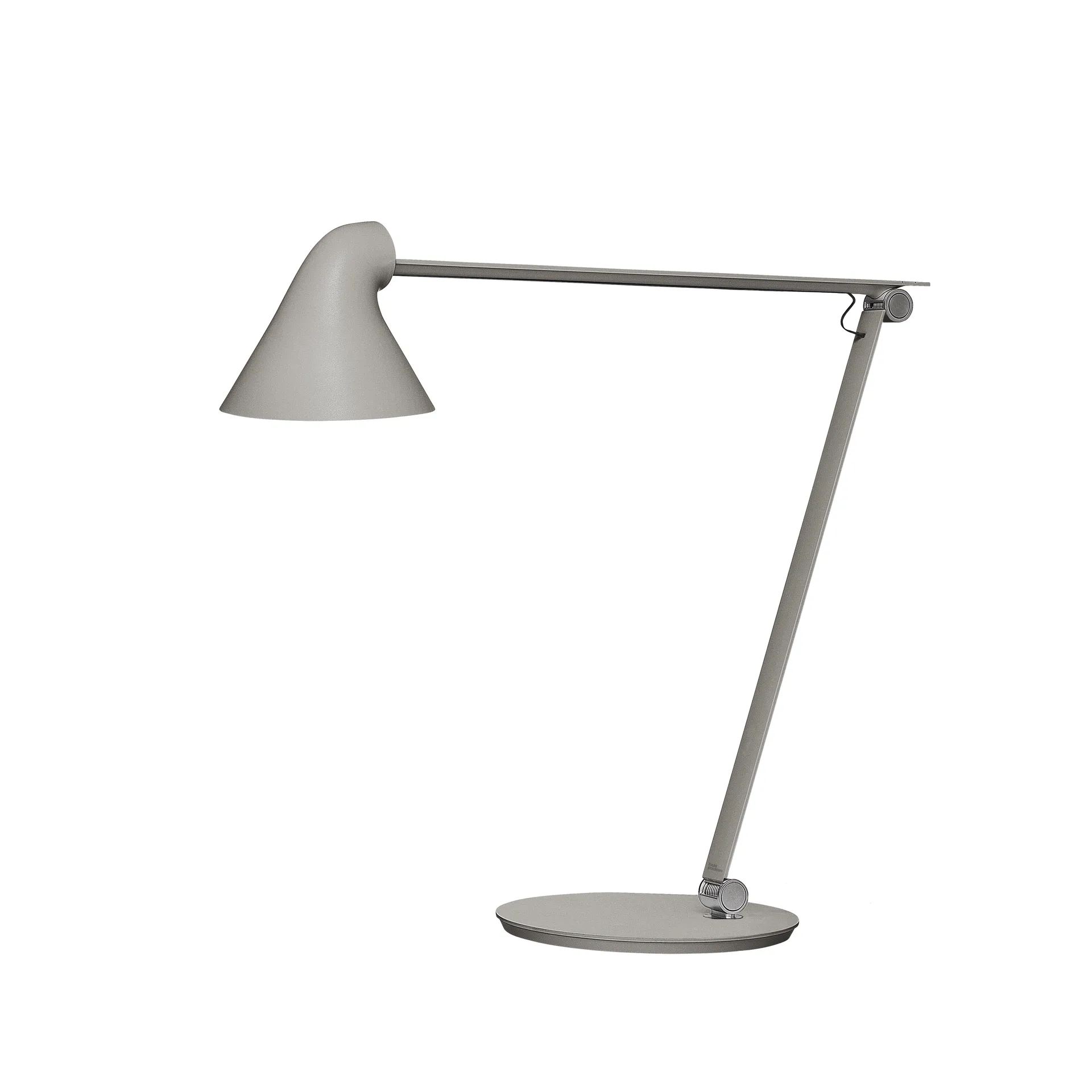 NJP bureaulamp, Lichtgrijs, voetplaat, 3000k Louis Poulsen