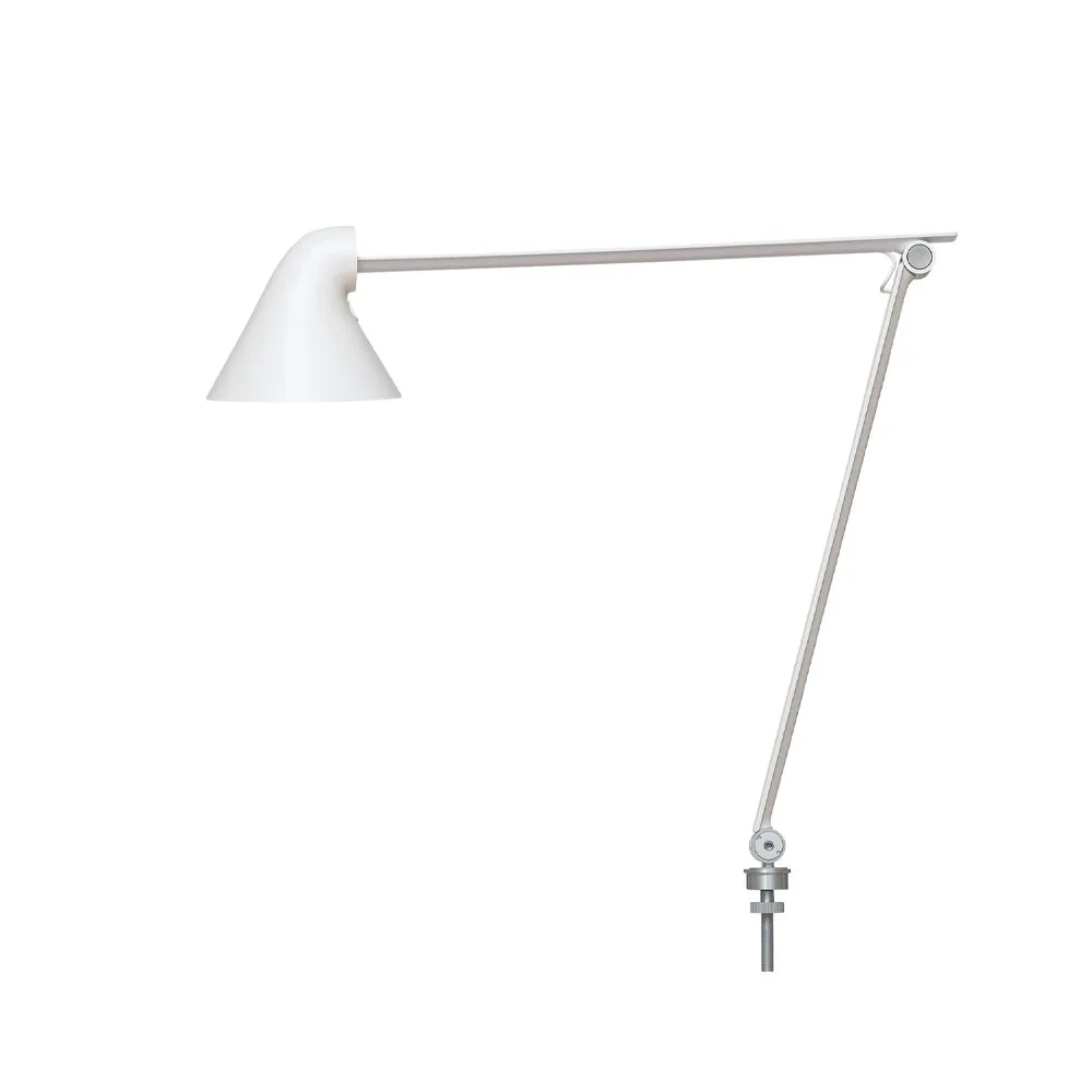 NJP bureaulamp, Wit, pin ø10 cm, 3000k Louis Poulsen