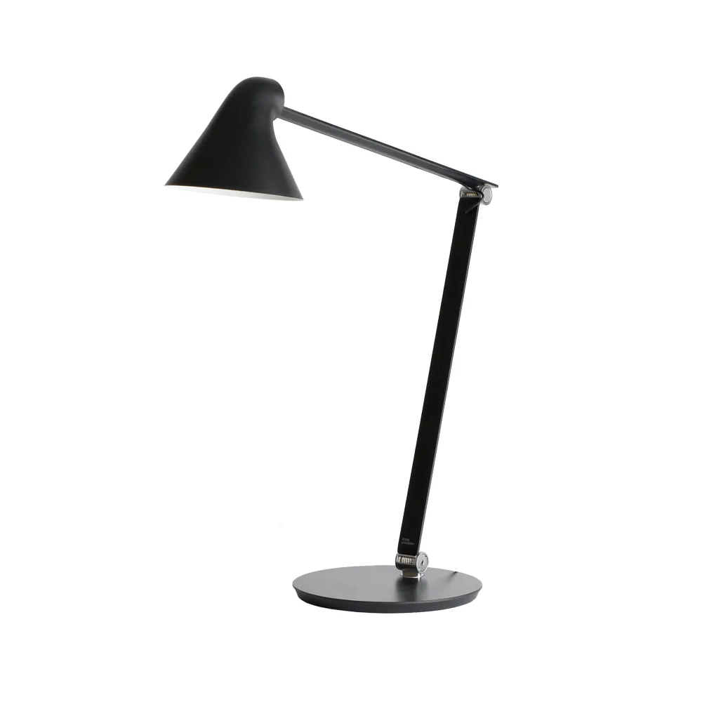 NJP bureaulamp, Zwart, voetplaat, 3000k Louis Poulsen