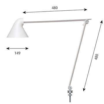 NJP tafellamp Ø10 mm - Wit - Louis Poulsen