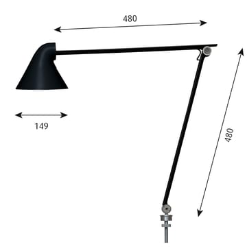 NJP tafellamp Ø10 mm - Zwart - Louis Poulsen