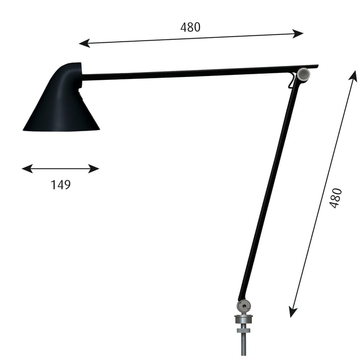 NJP tafellamp Ø10 mm, Zwart Louis Poulsen