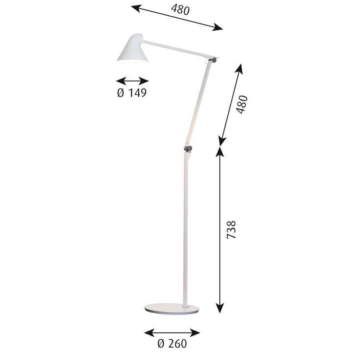 NJP vloerlamp, Wit Louis Poulsen