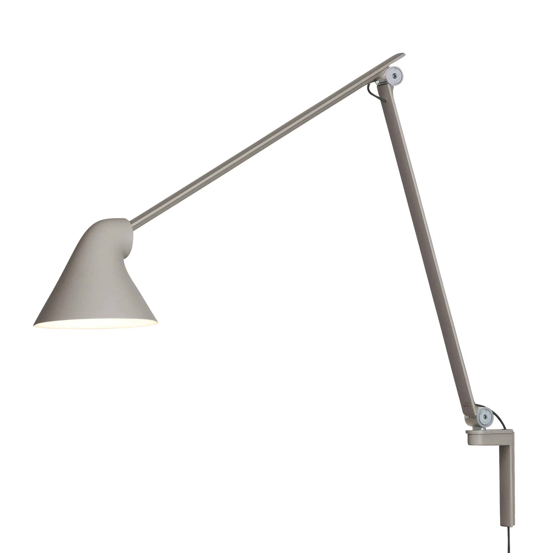 NJP wandlamp lange arm, Lichtgrijs Louis Poulsen