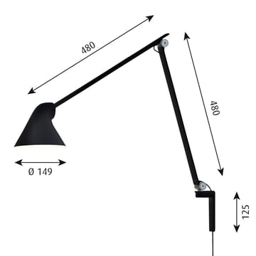 NJP wandlamp lange arm - Zwart - Louis Poulsen