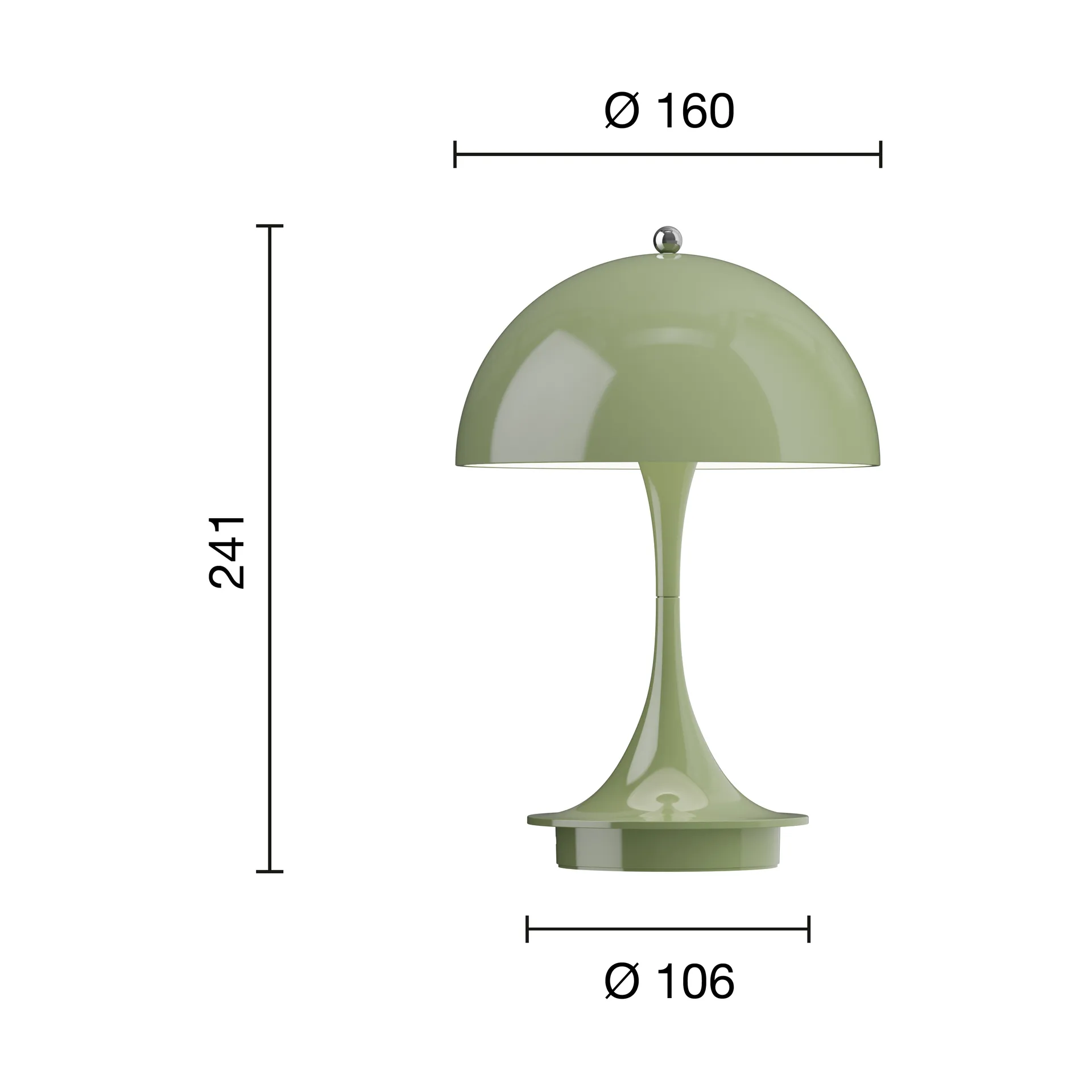 Panthella 160 Portable tafellamp, Green Louis Poulsen