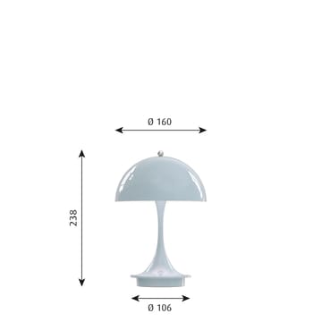 Panthella 160 Portable tafellamp - Lichtblauw - Louis Poulsen