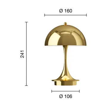 Panthella 160 Portable v3 tafellamp - Brass metallised - Louis Poulsen