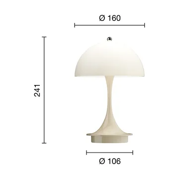 Panthella 160 Portable v3 tafellamp - Opal beige - Louis Poulsen