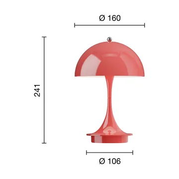Panthella 160 Portable v3 tafellamp - Opaque coral - Louis Poulsen