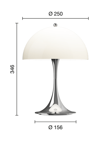 Panthella 250 draagbare tafellamp - Chrome opal beige - Louis Poulsen
