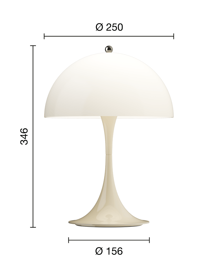 Panthella 250 draagbare tafellamp, Opal beige Louis Poulsen