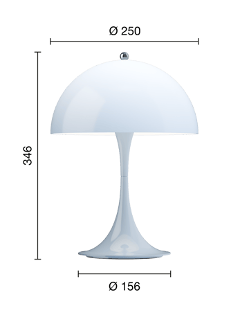 Panthella 250 draagbare tafellamp - Opal pale blue - Louis Poulsen