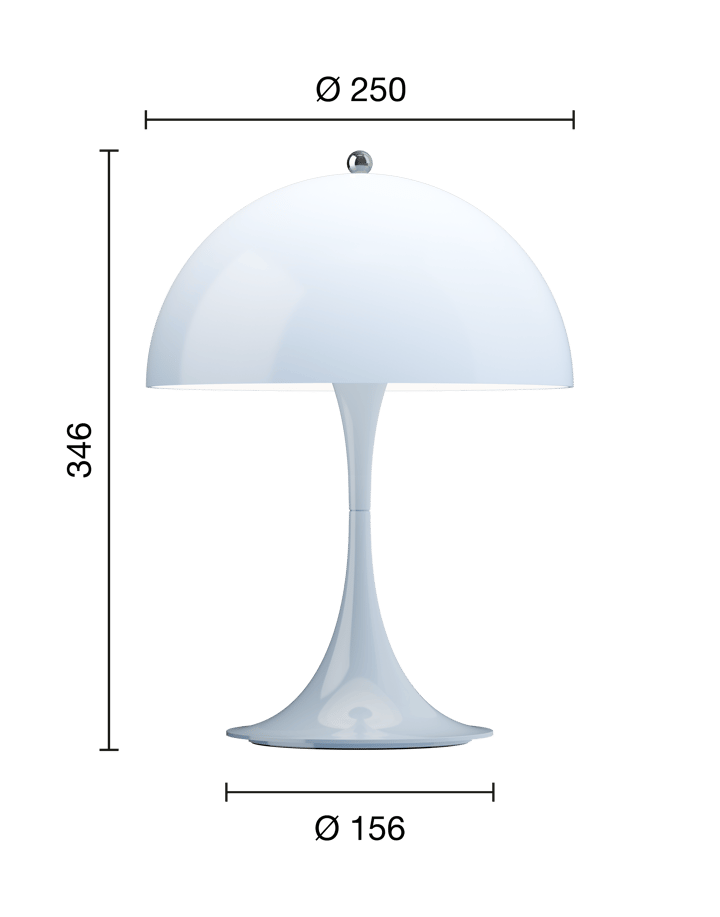 Panthella 250 draagbare tafellamp, Opal pale blue Louis Poulsen