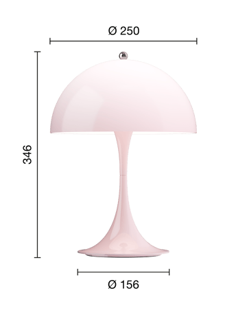Panthella 250 draagbare tafellamp - Opal pale rose - Louis Poulsen