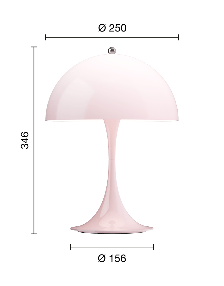 Panthella 250 draagbare tafellamp, Opal pale rose Louis Poulsen