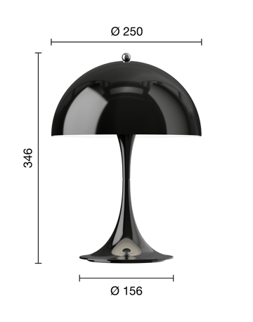 Panthella 250 draagbare tafellamp - Opaque black - Louis Poulsen