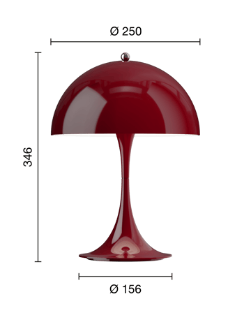 Panthella 250 draagbare tafellamp - Opaque burgundy - Louis Poulsen
