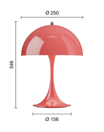 Panthella 250 draagbare tafellamp - Opaque coral - Louis Poulsen