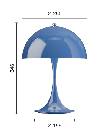 Panthella 250 draagbare tafellamp - Opaque indigo blue - Louis Poulsen