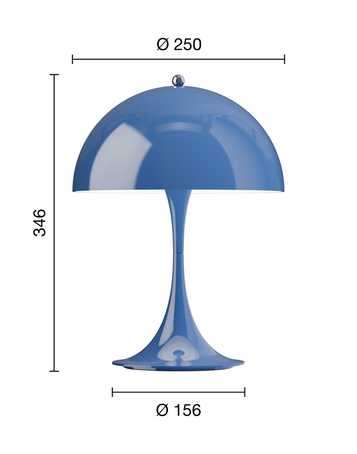 Panthella 250 draagbare tafellamp, Opaque indigo blue Louis Poulsen