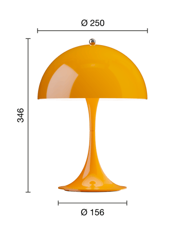 Panthella 250 draagbare tafellamp - Opaque orange - Louis Poulsen