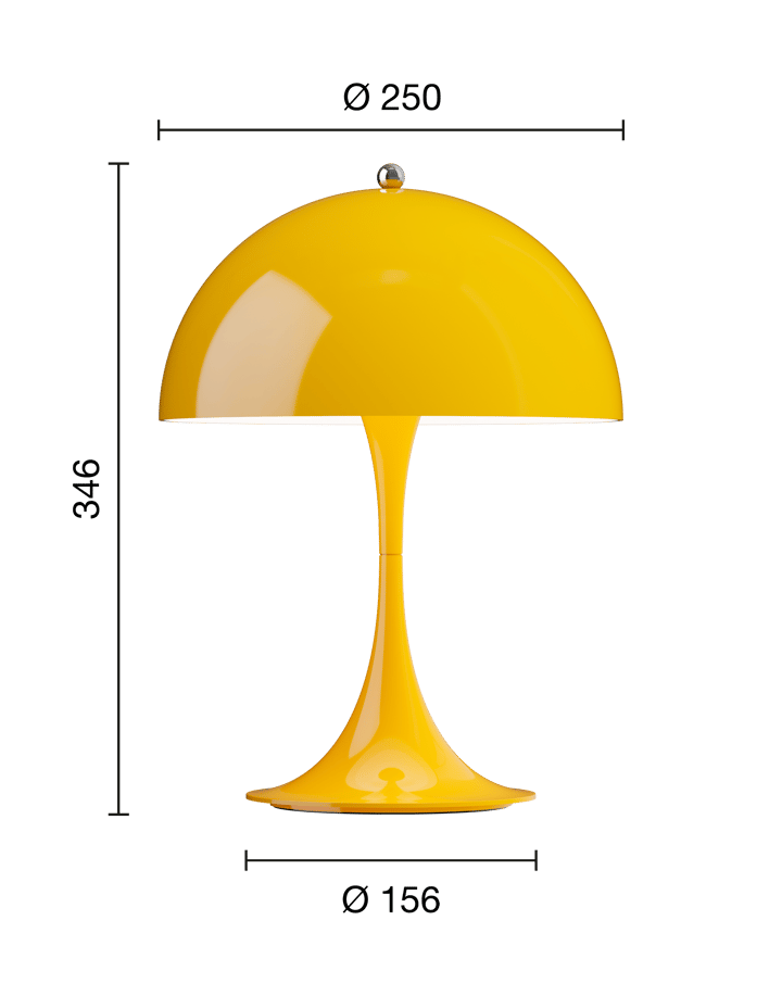 Panthella 250 draagbare tafellamp, Opaque yellow Louis Poulsen