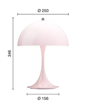 Panthella 250 draagbare tafellamp V3 - Opal pale rose - Louis Poulsen