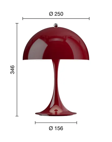 Panthella 250 draagbare tafellamp V3 - Opaque burgundy - Louis Poulsen