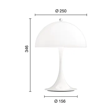 Panthella 250 draagbare tafellamp V3 - Wit opaal acryl - Louis Poulsen