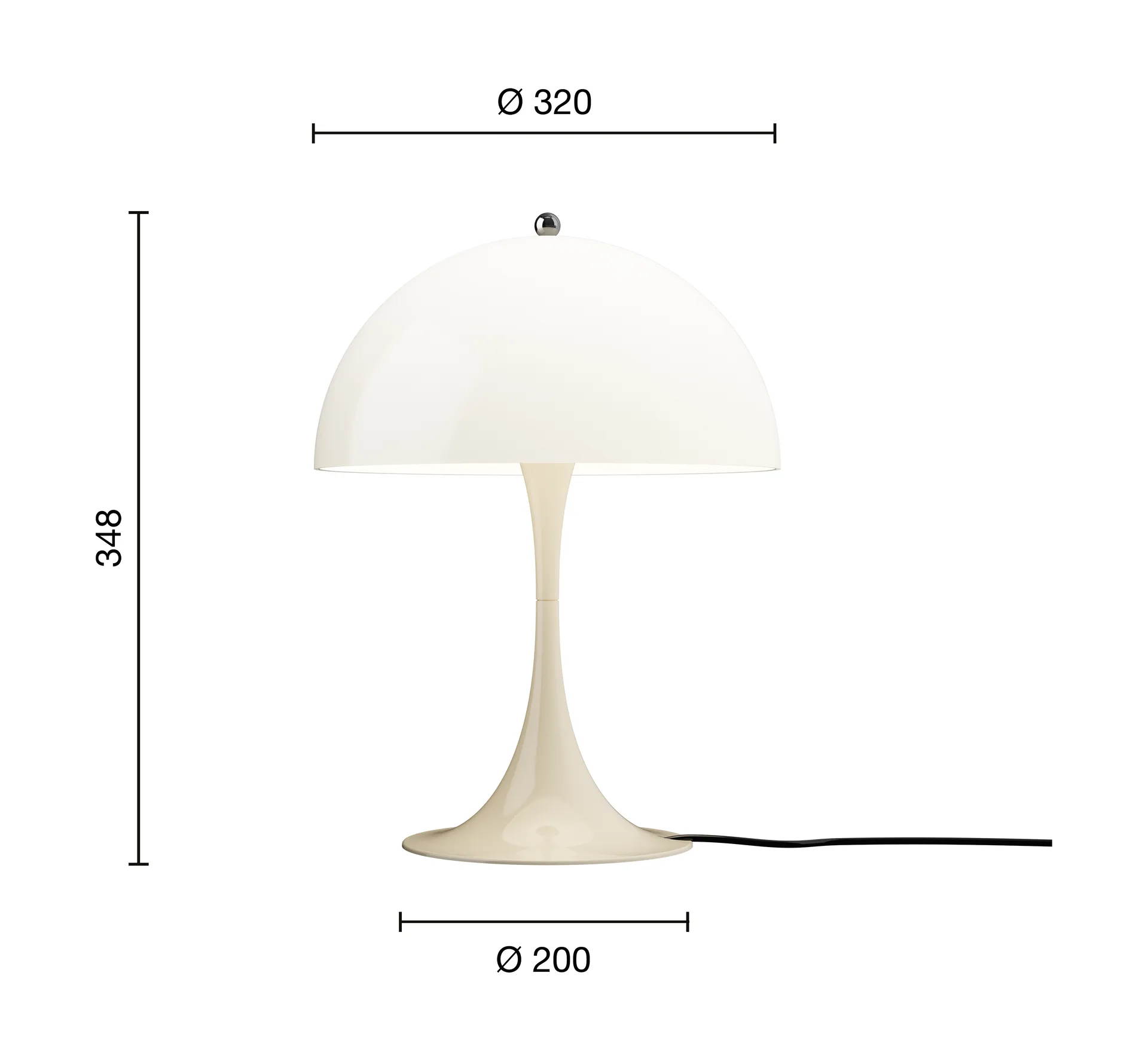 Panthella 320 tafellamp, Opal beige Louis Poulsen