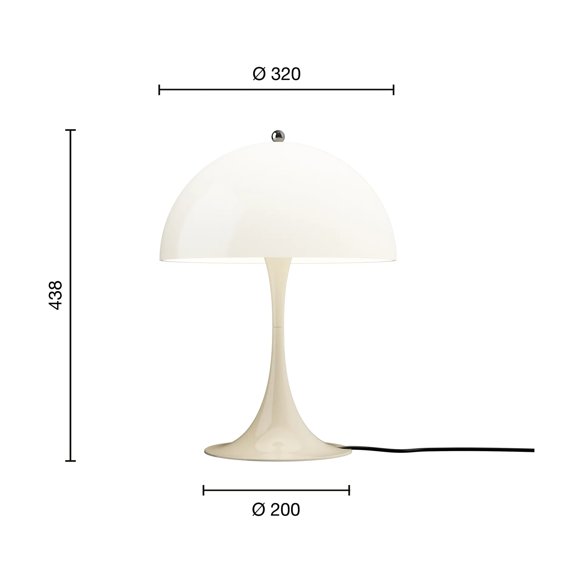 Panthella 320 tafellamp, Opal beige Louis Poulsen