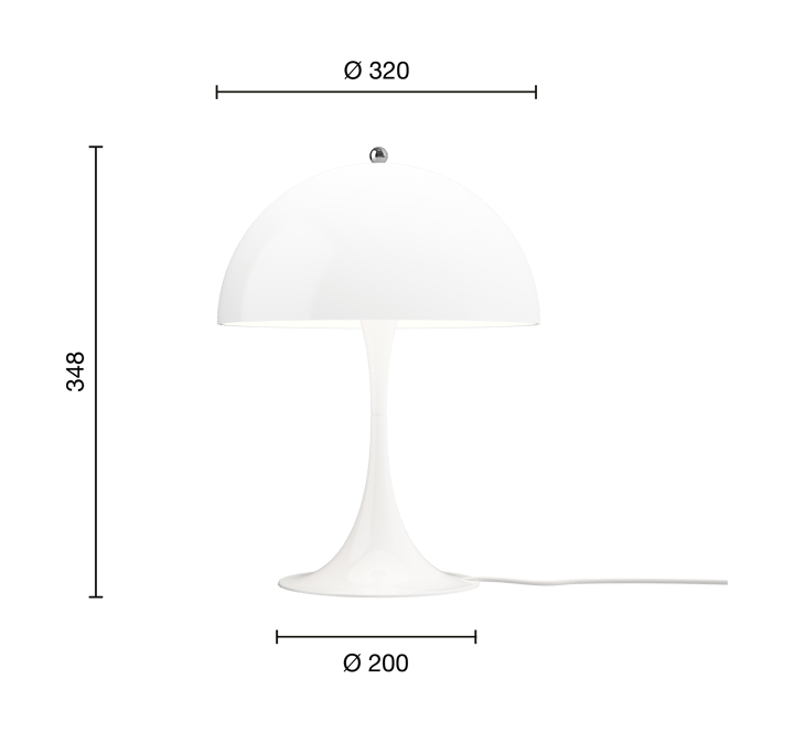 Panthella 320 tafellamp, Opal white Louis Poulsen