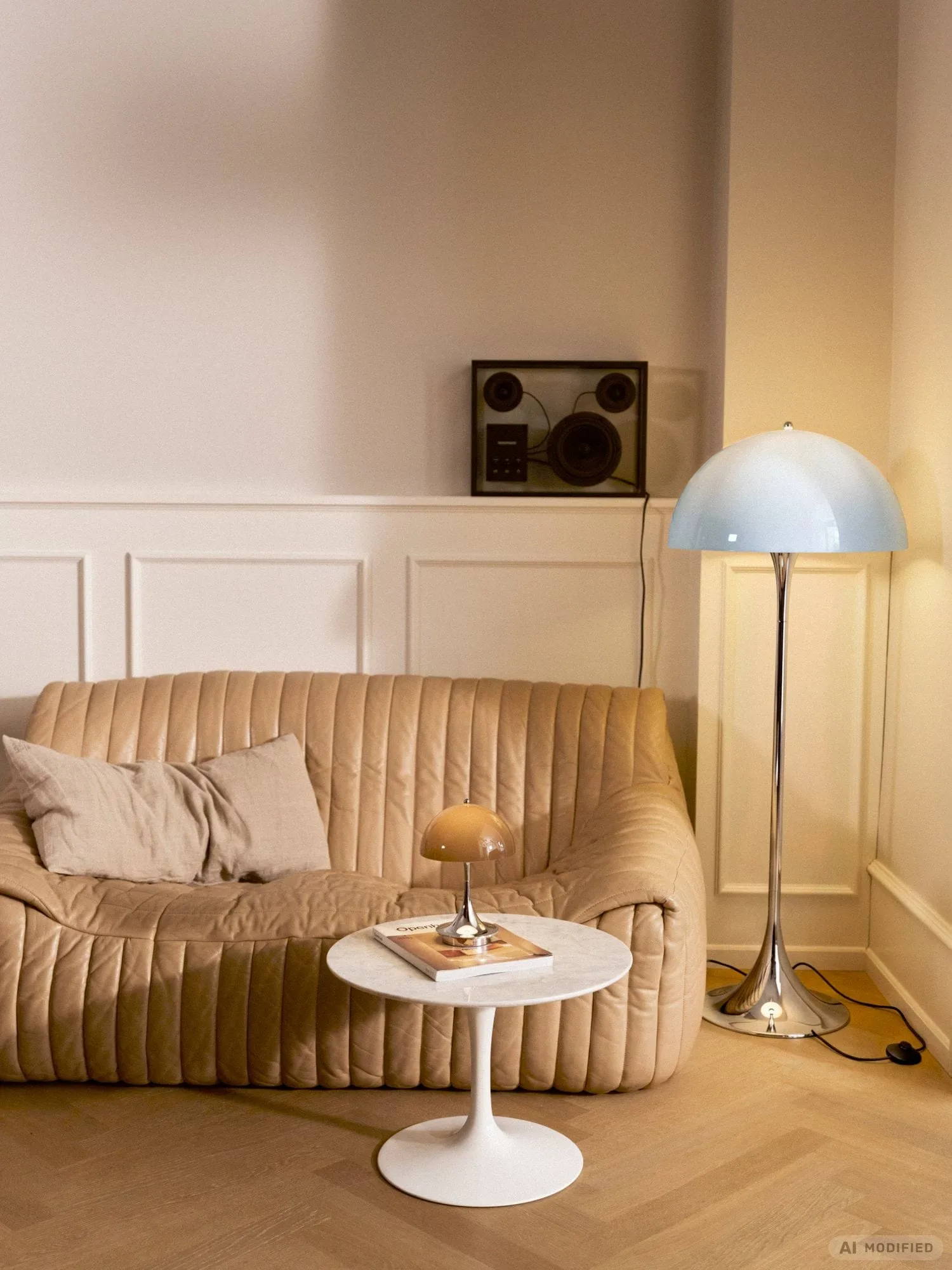 Panthella 500 vloerlamp, Original opal blue grey Louis Poulsen