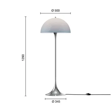 Panthella 500 vloerlamp - Original opal blue grey - Louis Poulsen