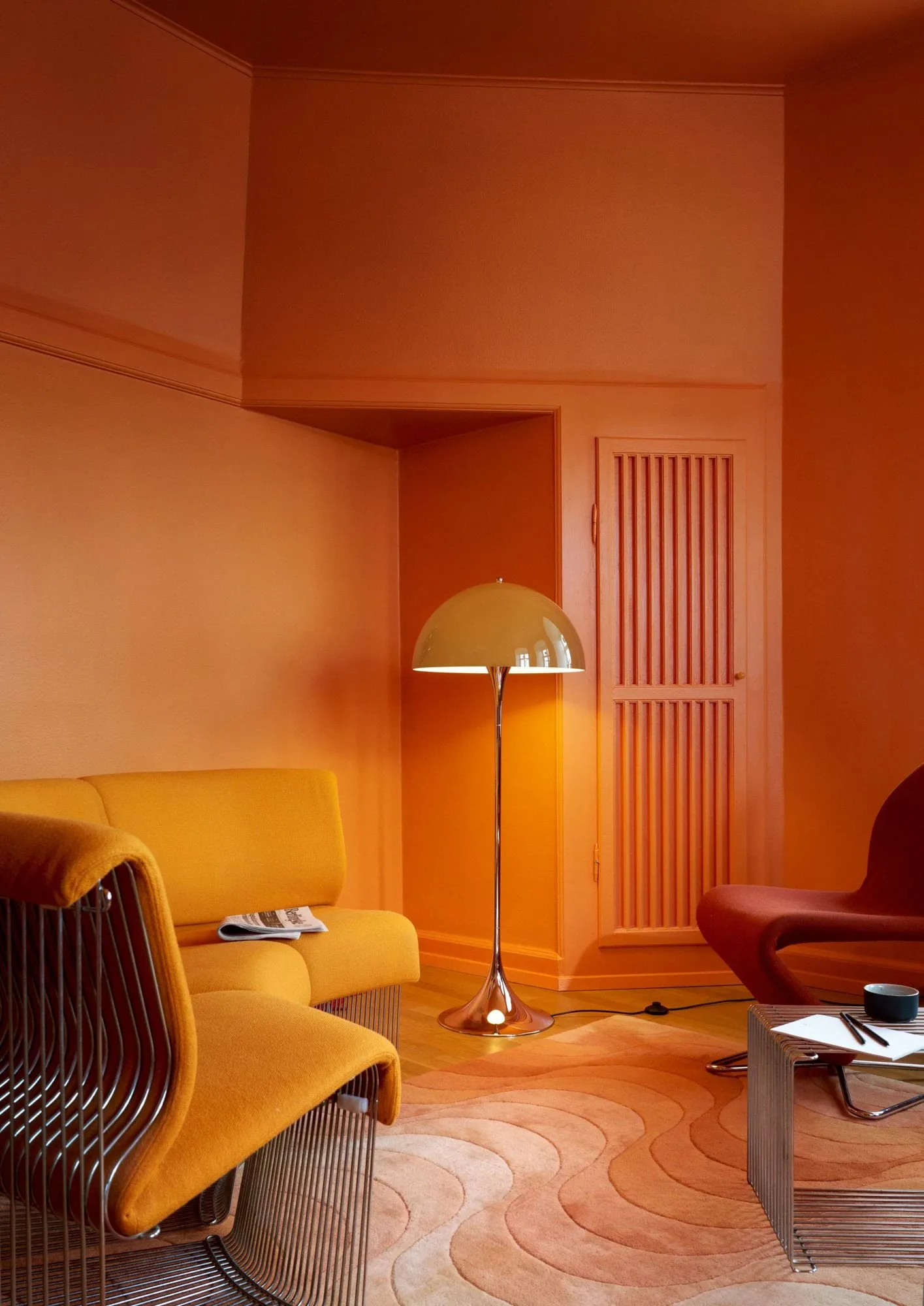 Panthella 500 vloerlamp, Original opal brown Louis Poulsen