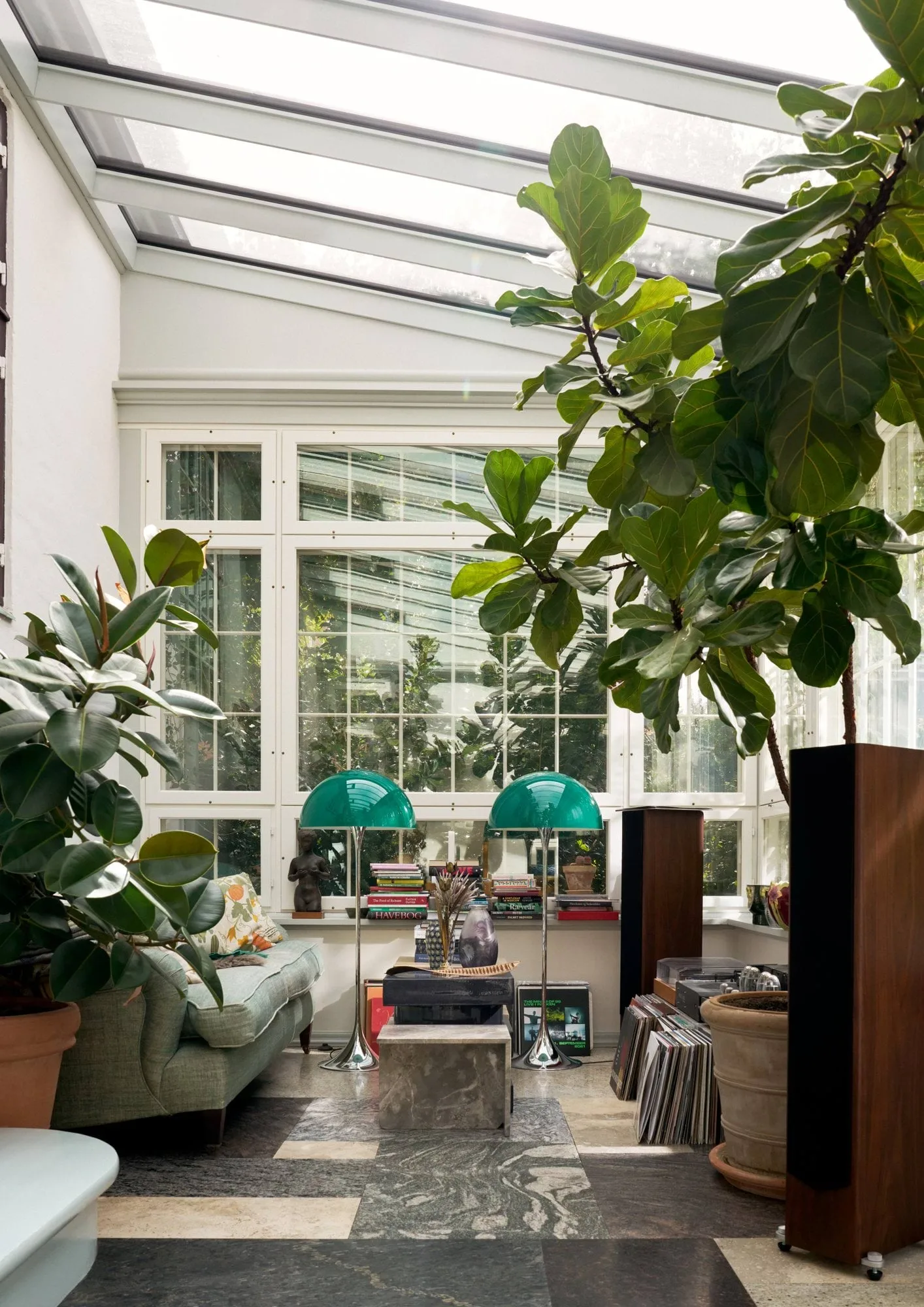 Panthella 500 vloerlamp, Original opal green Louis Poulsen