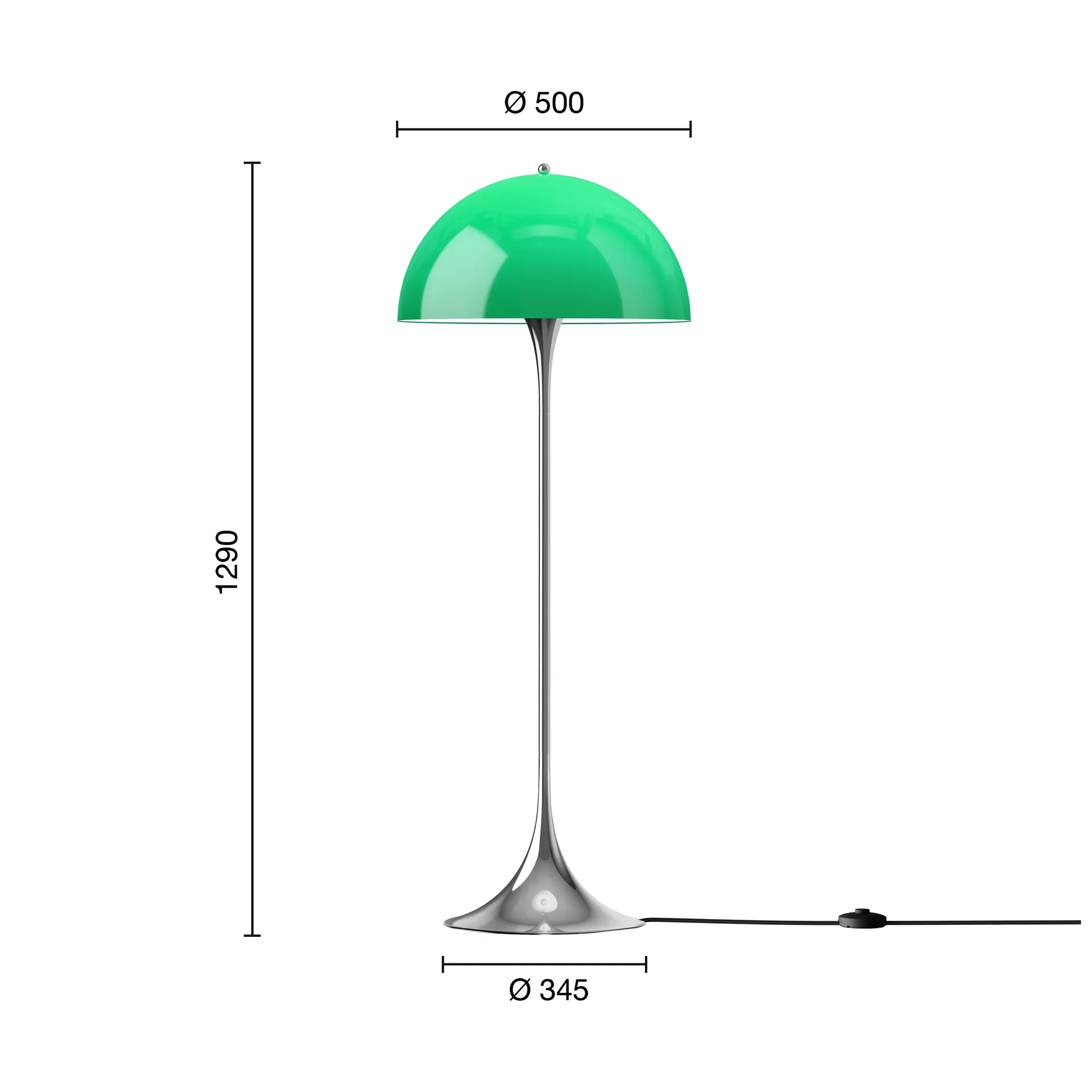 Panthella 500 vloerlamp, Original opal green Louis Poulsen