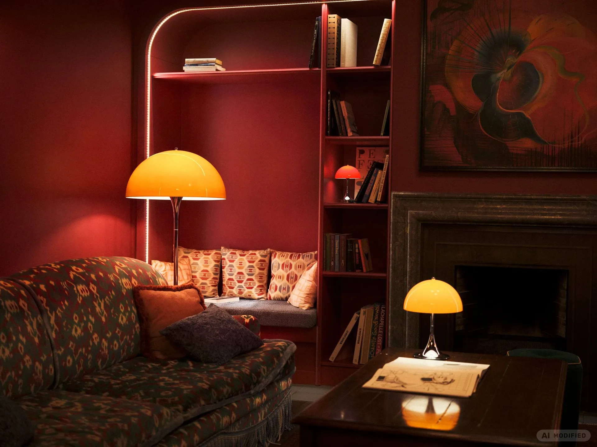 Panthella 500 vloerlamp, Original opal orange Louis Poulsen