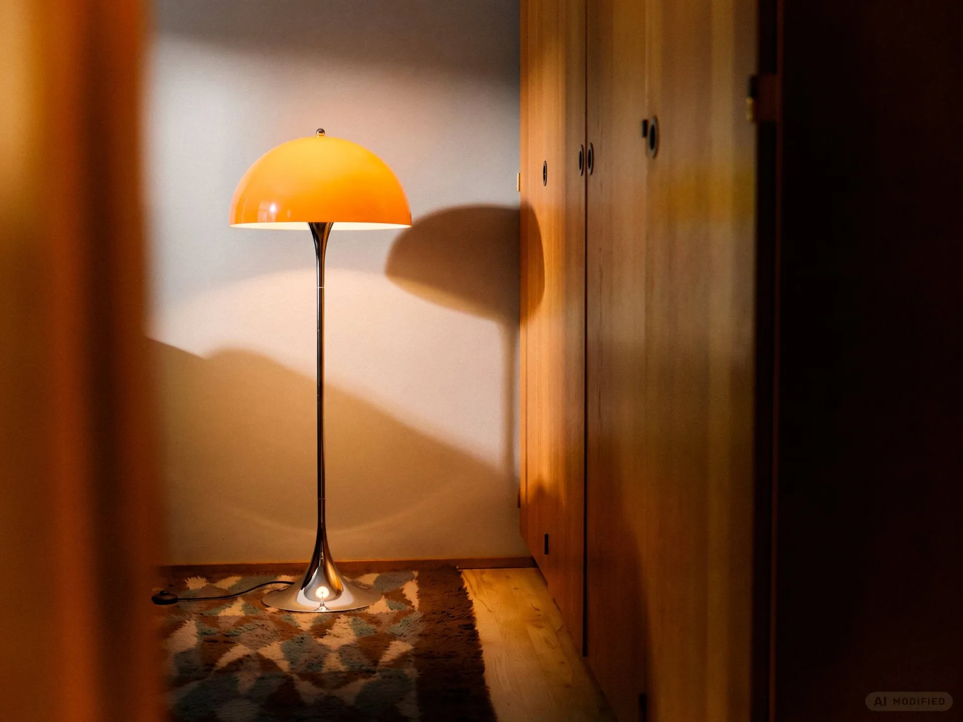 Panthella 500 vloerlamp, Original opal orange Louis Poulsen