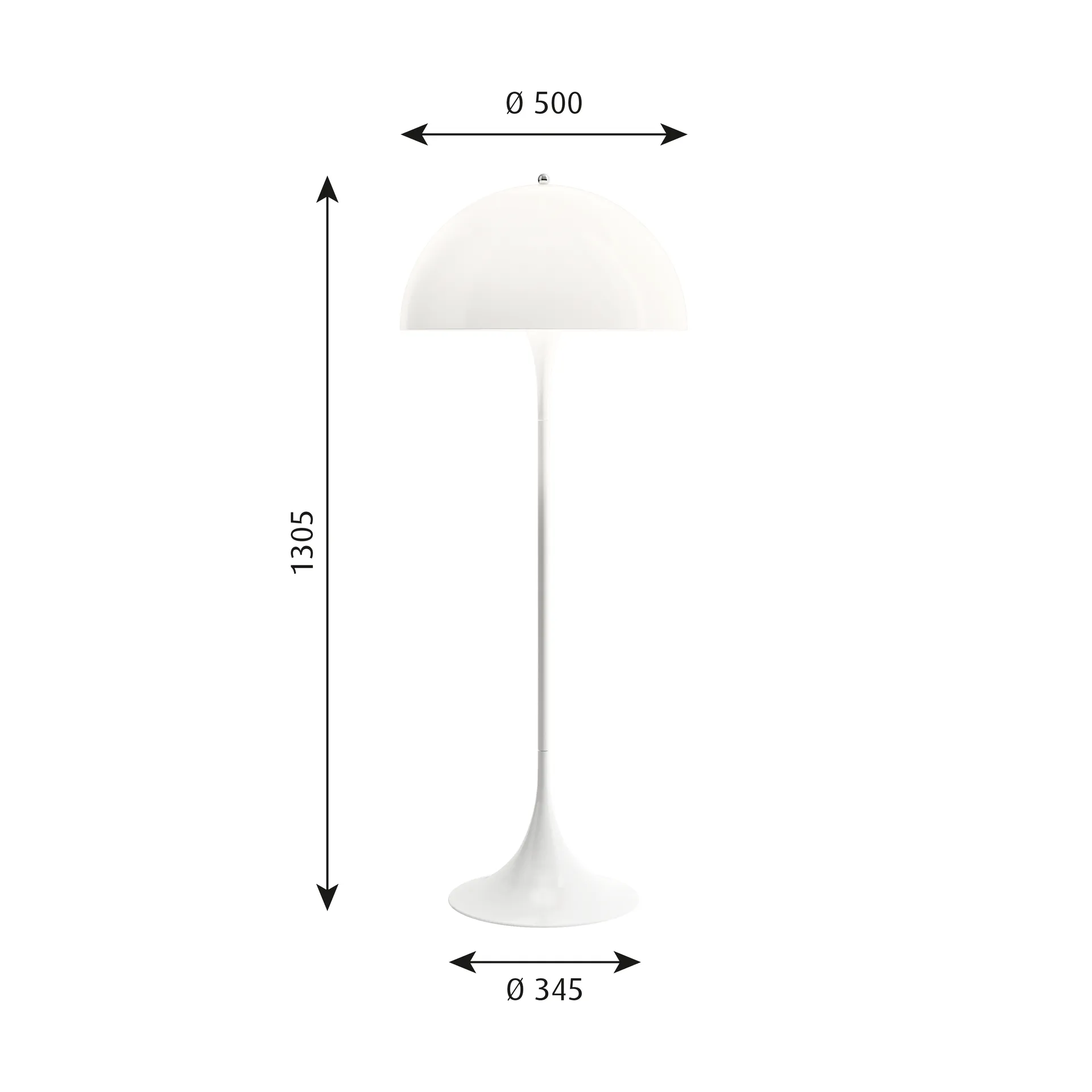Panthella 500 vloerlamp, V3, Opal white Louis Poulsen