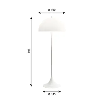 Panthella 500 vloerlamp - V3, Opal white - Louis Poulsen