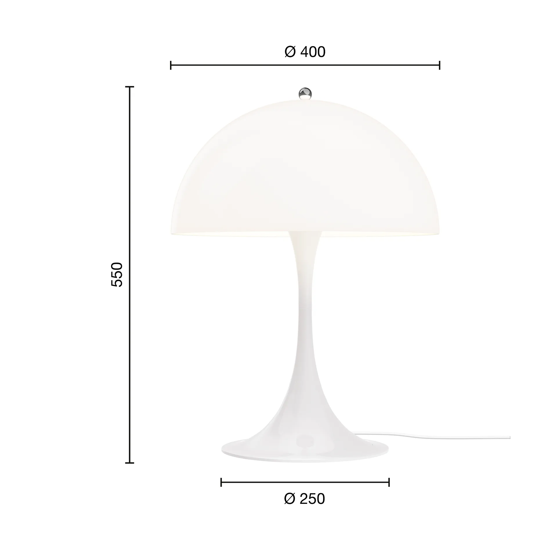 Panthella tafellamp, V3, Opal white Louis Poulsen