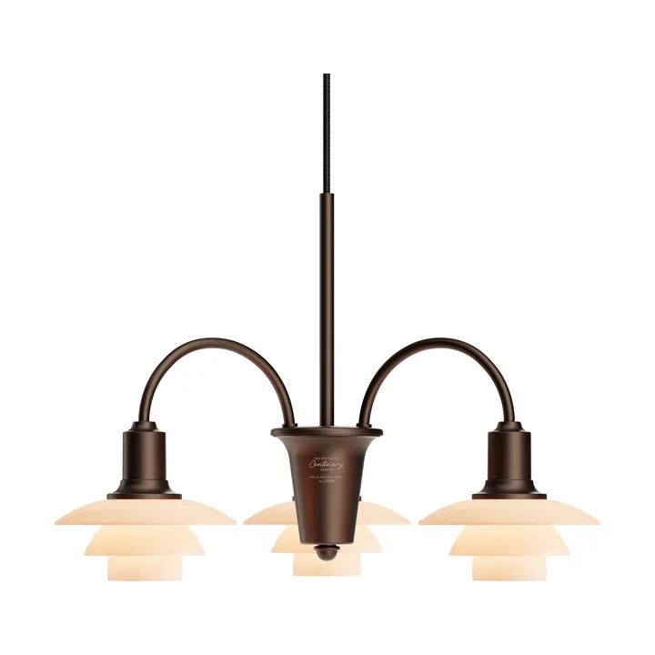 PH 1/1 Chandelier Centenary Edition kroonluchter - Brass-dusty terracotta, 3 armen - Louis Poulsen