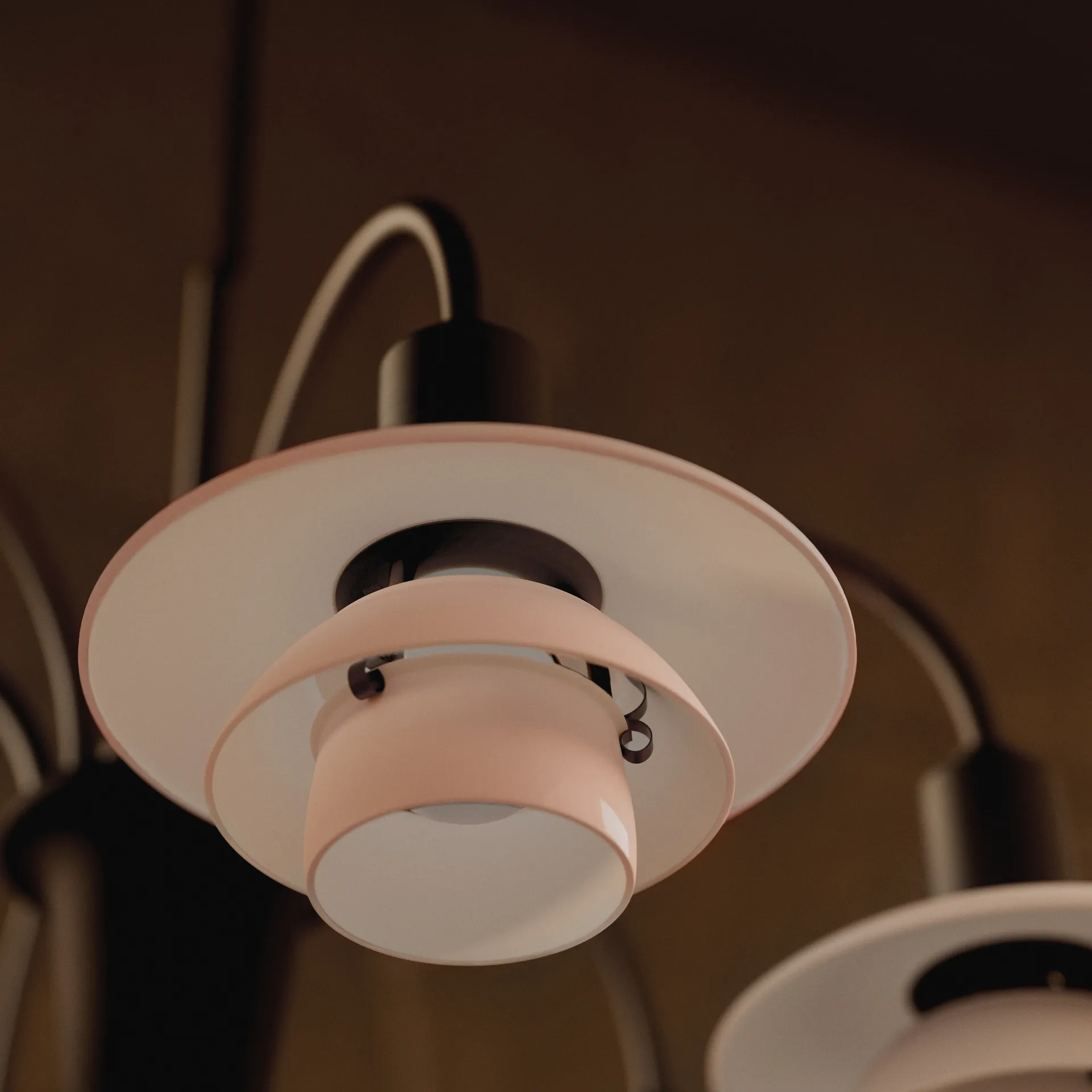 PH 1/1 Chandelier Centenary Edition kroonluchter, Brass-dusty terracotta, 6 armen Louis Poulsen