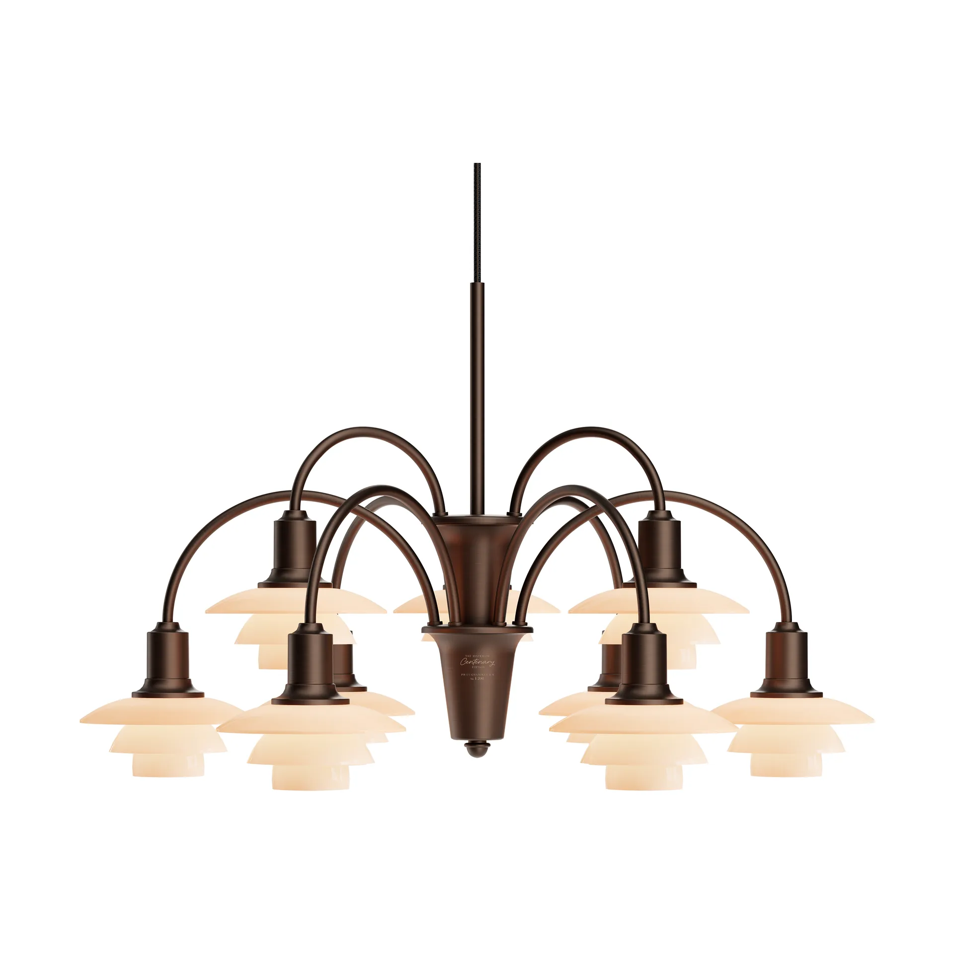 PH 1/1 Chandelier Centenary Edition kroonluchter, Brass-dusty terracotta, 9 armen Louis Poulsen